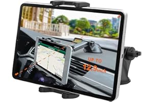 Kolasels Car Dashboard Windshield Tablet Mount for 4-13" iPad & Phone, Telescopic arm Suction Cup Truck Dash Window Tablet Holder for iPad Pro 12.9 11 10.5 9.7, iPad Air Mini, Samsung Tabs, iPhone etc