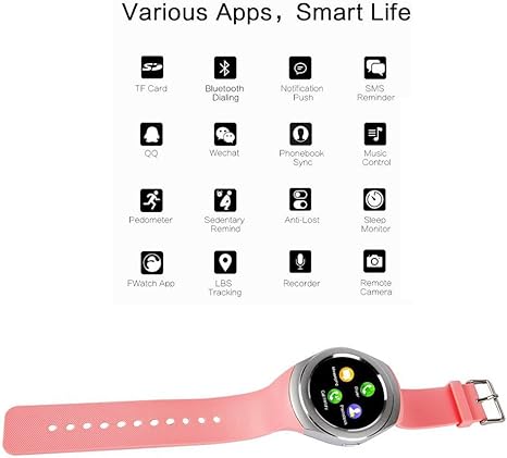 Kivors Smartwatch, Reloj Inteligente Con Ranura Para Tarjeta SIM Podómetro de Seguimiento de Actividad Monitor de Sueño, Notificaciones de Control de ...