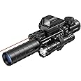 MidTen 3-9x32 Scope Combo with Dual Illuminated Scope Optics & 4 Holographic Reticle Red/Green Dot Sight & IIIA/2MW Laser Sight Rangefinder Illuminated Reflex Sight & 20mm Mount