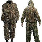 EAROOMZE Mens 3D Lightweight Hooded Camouflage Ghillie Breathable Hunting Suit