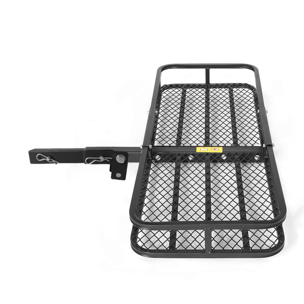 Zerone Hitch Mount Cargo Carrier, Carbon Steel Folding Cargo Carrier
