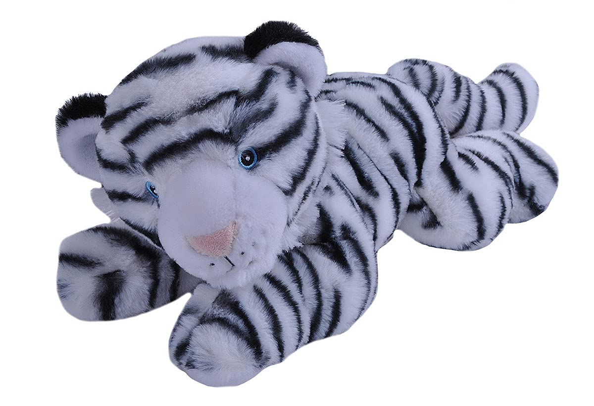 Wild Republic EcoKins White Tiger Stuffed Animal 12 inch, Eco Friendly Gifts for Kids, Plush Toy, Handcrafted Using 16 Recycled Plastic Water Bottles