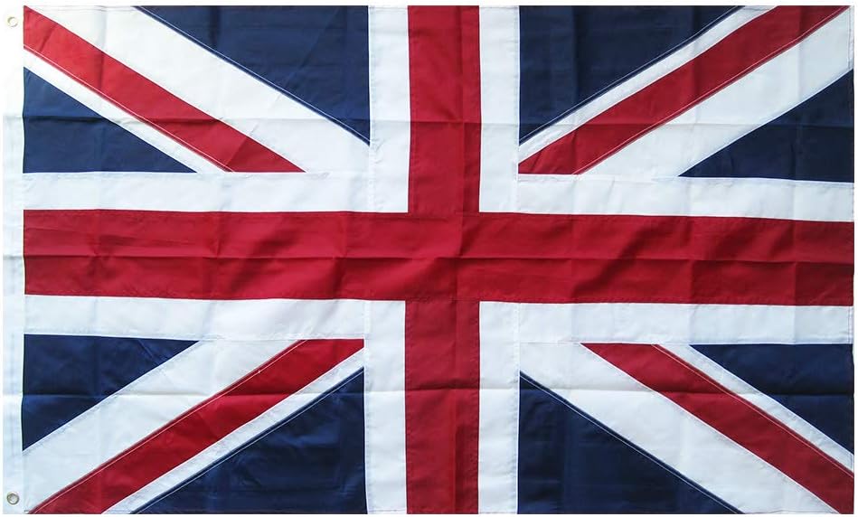 Lixure Union Jack British UK Flag 5ftx3ft/150 x 90cm Heavy Duty Embroidered Banner of 210D Nylon for Outdoor and Indoor