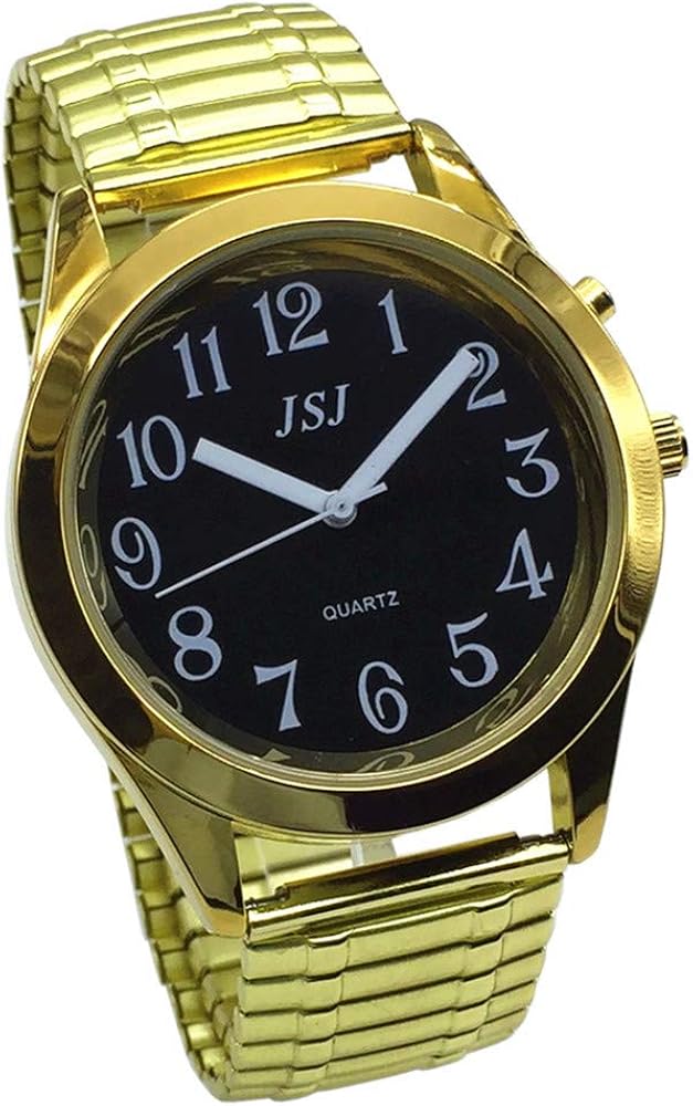 English Talking Watch with Alarm, Talking Date and time, Black Dial