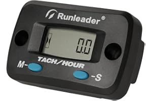 Runleader Digital LCD Tach/Hour Meter - Maintenance Reminder,Battery Replaceable,Waterprooof Design for 2/4 Stroke Gas Engine