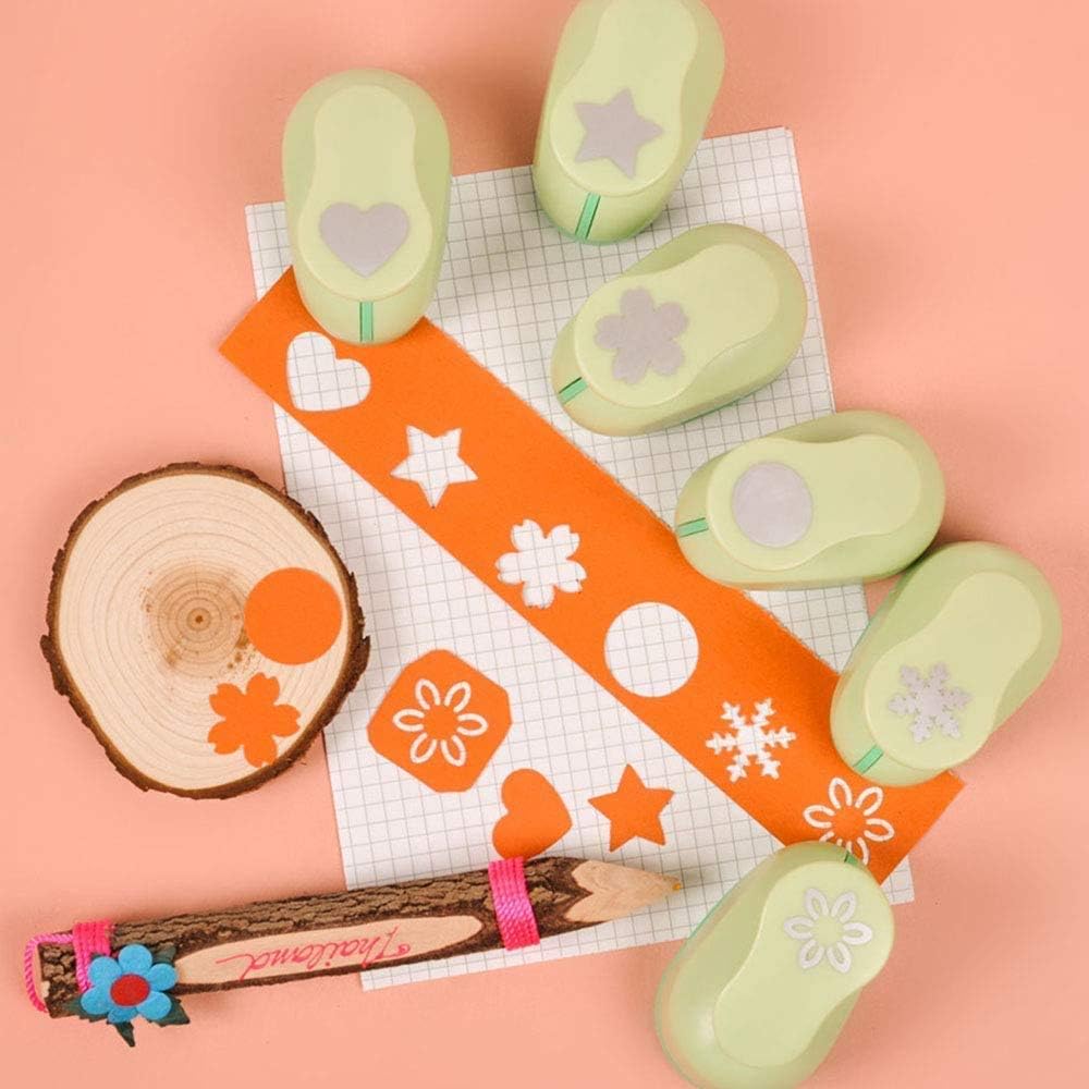 UCEC 6 Pcs Pattern Punch for Crafts with Paper for DIY Gift Cards 6.8cm x 4.3cm x 5.5cm, Light green, green, purple - Image 5