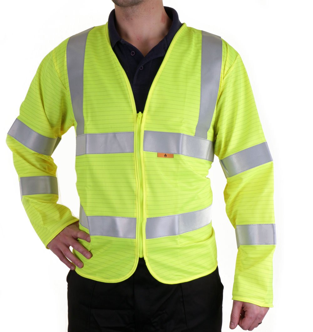 FIRE RETARDANT HI-VIS JERKIN SATURN YELLOW XXL