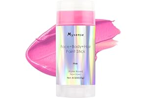 Mysense Hot Pink Face Body Hair Paint Stick,Easter Bunny Face Paint,Water Based Temporary Hair Color,Cream Body Painting for Adults and Children Halloween Cosplay SFX Makeup,0.5oz