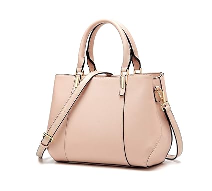 Mn&Sue Mn&Sue Handbags for Women Fashion Designer Work Tote Top Handle Messenger Bag Shoulder Bag Satchel Purse (Light Pink)