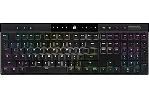 Corsair K100 AIR Wireless RGB Mechanical Gaming Keyboard - Ultra-Thin, Sub-1ms Slipstream, Low-Latency Bluetooth, Cherry MX Ultra Low Profile Keyswitches - NA Layout, QWERTY - Black