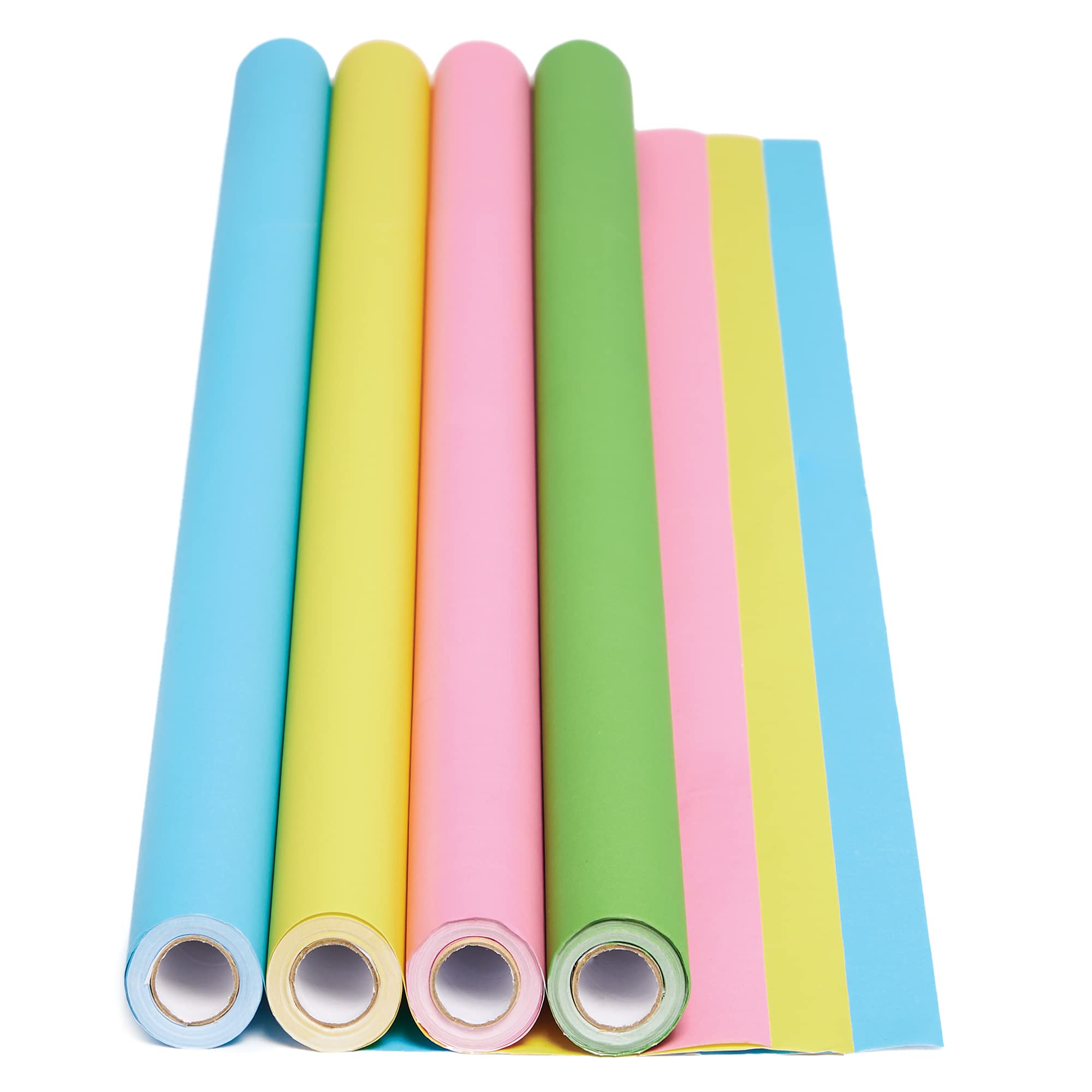 Baker Ross FE439 Pastel Colours Super Poster Display Rolls - Pack of 4, Display Backing Paper for Classrooms