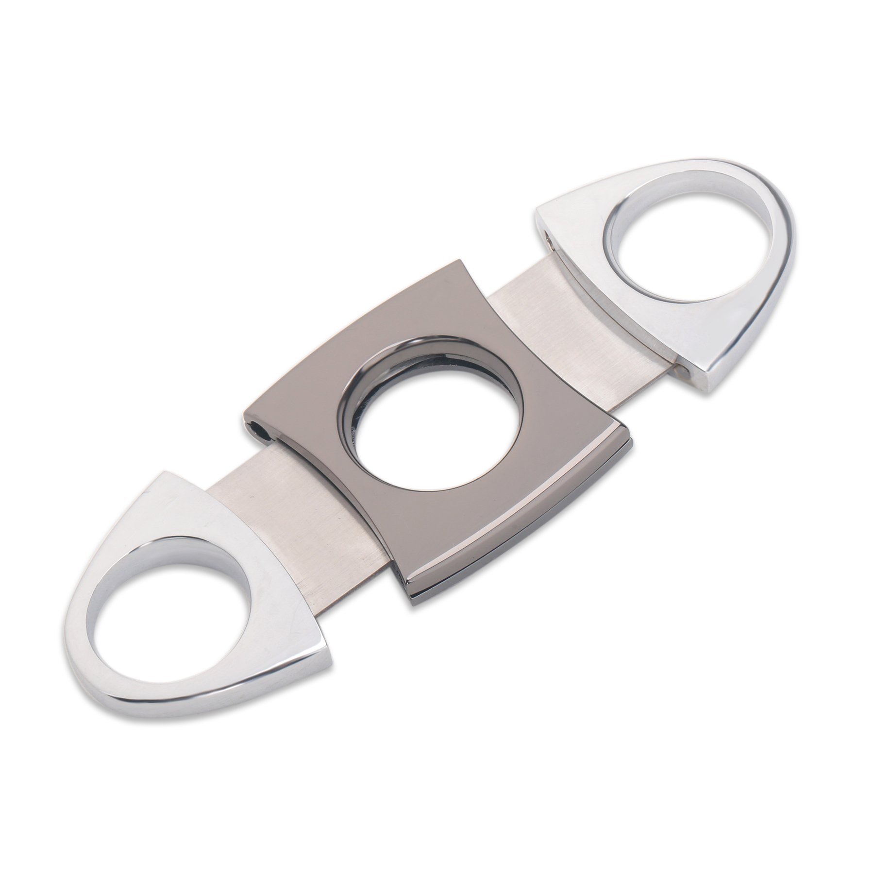 Cigar Cutter Stainless Steel Guillotine Double Cut Blade Tarnish Proof Sharp Handheld Curved Scissors