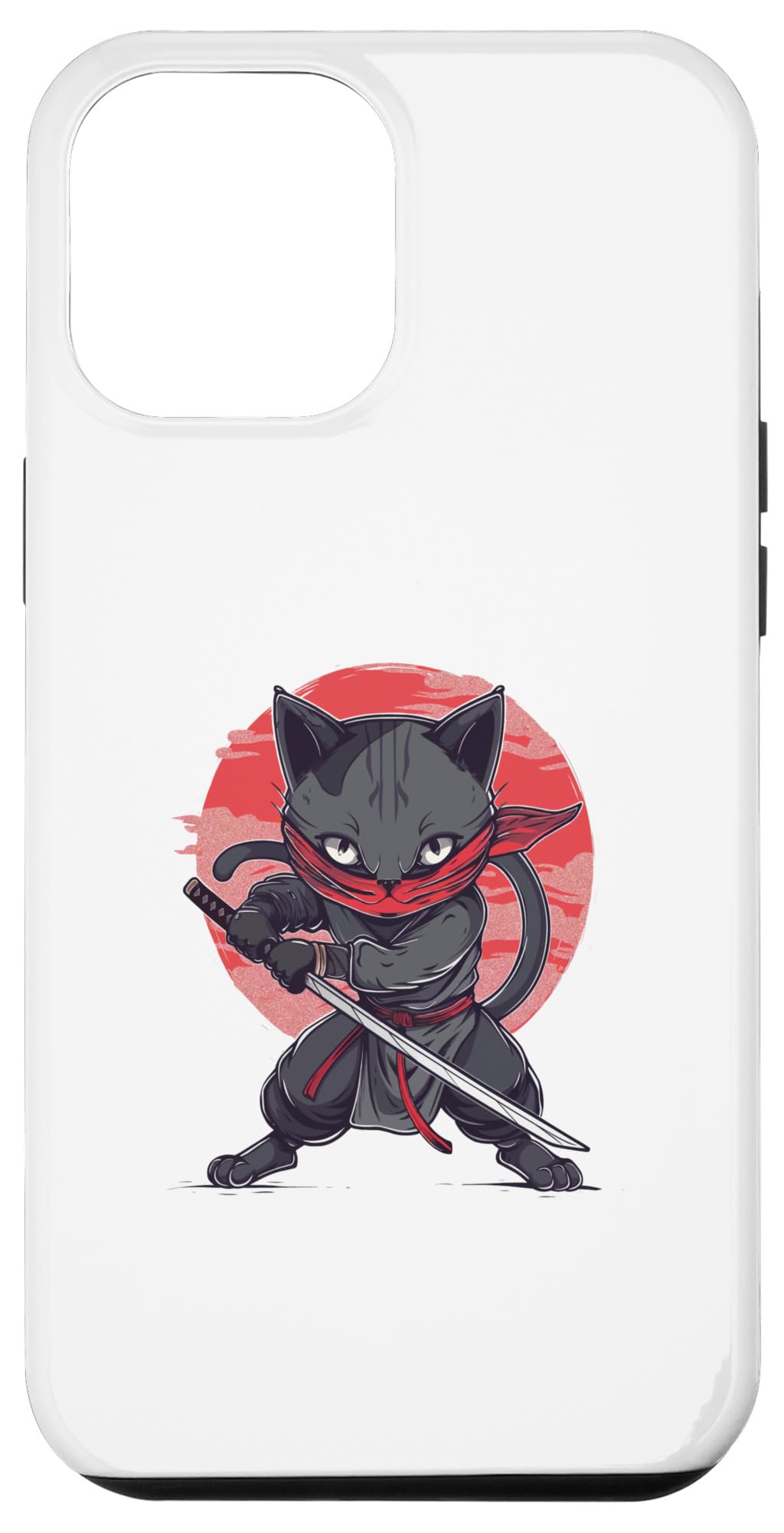 iPhone 15 Plus Japanese Ninja Cat Warrior Battle Pose Case