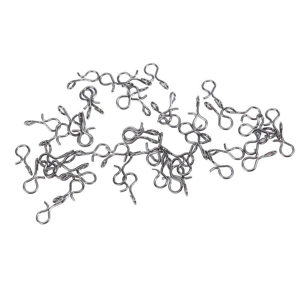 Fishing Snaps, 50 Pieces Black Stainless Steel Fly Hook Lure Snap Quick Change Fishing Snaps Fishing Accessories(M) Fish Hook