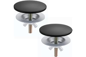 ALEASHA Brass Metal Faucet Hole Cover, 2-PCs Plug for Sink Countertop, Matte Black