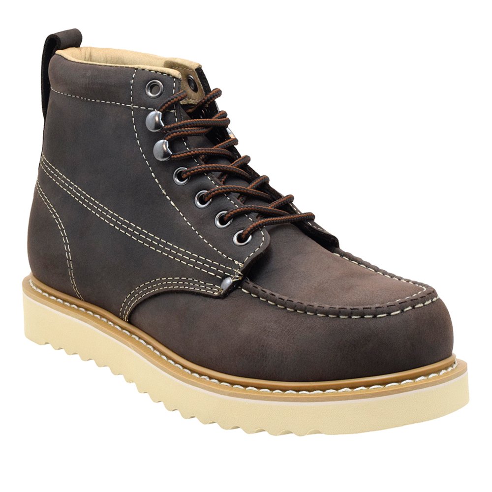 Golden FoxMen's Premium Leather Soft Toe Light Weight Industrial  Construction Moc Work Boots Insulated