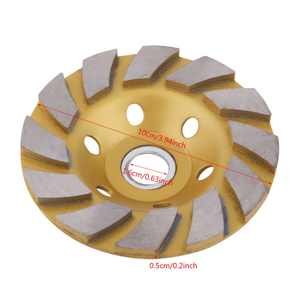 100mm 6 Holes Diamond Segment Grinding Wheel Gold Disc Bowl Shape Grinder Cup for Marble Concrete Stone Ceramics - Image 3