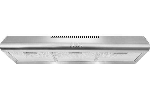 COSMO COS-5MU36 Under Cabinet Range Hood Ductless Convertible Duct, Slim Kitchen Stove Vent with, 3 Speed Exhaust Fan, Reusab