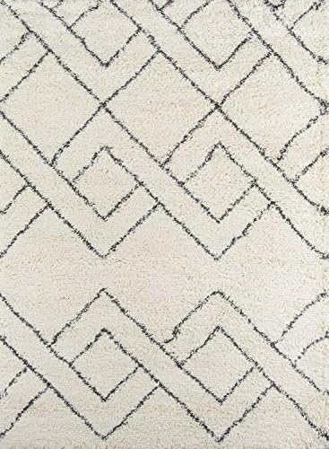 Momeni Rugs Maya Collection Ultra Thick Pile Shag Area Rug 53" X 76" Ivory