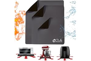 Cooks Innovations 3 Pack Heat Resistant Mats for Countertop, Air Fryer Heat Pad Protector, Appliance Sliders for Kitchen, Sliding Function for Air Fryer, Coffee Maker