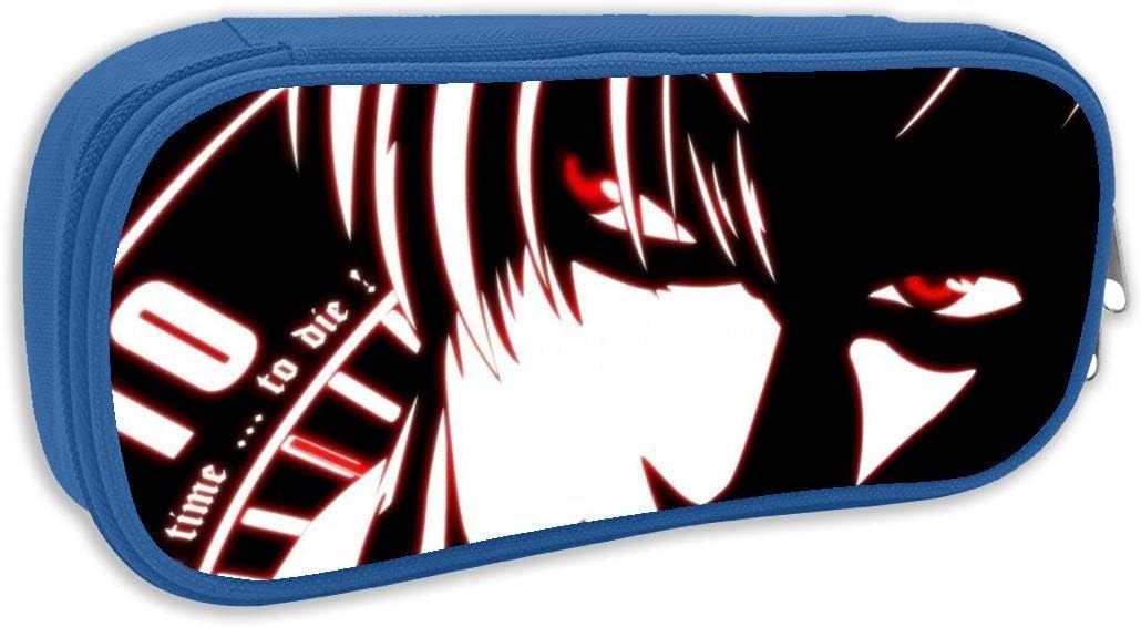 Work Double Zipper Pencil Case Simple Stationery Bag for Girls, Red Eyes Light Yagami Death Note Anime Wallpapers Fashion Makeup Pouch for Travel