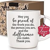 Kinkiii Thank You Coffee Mug Gifts for Women Men, May You Be Proud Inspirational Coffee Mug Gifts for Teacher, Nurse Coworker Boss Employee Mentor Thanksgiving Christmas Retirement Birthday, 13 OZ