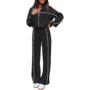 Simlakey Women 2 Piece Tracksuits Fall 2026 Long Sleeve Zip up Sweatshirt Sweatpant Outfits Jogger Sweatsuits Travel Trendy
