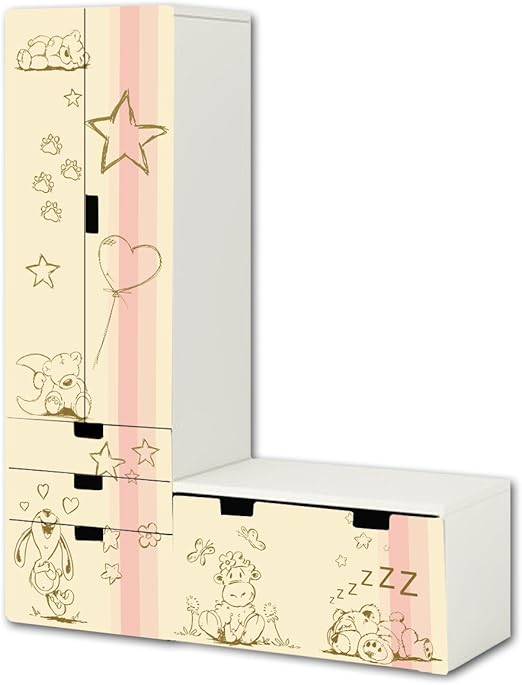 Knuddelwelt In Beige Rosa Aufkleber Set Sl17 Passend Fur Die Kinderzimmer Aufbewahrungskombination Stuva Von Ikea L