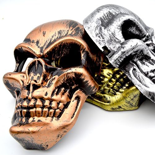 Skull Mask - [3-PACK] Bronze / Silver / Gold - Great for a 2017 Halloween Costume
