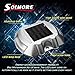 SOLMORE 4 Pack Solar Deck Lights LED Dock Light Solar Lights Step Road Path Light Waterproof Security Warning Driveway Lights for Outdoor Fence Patio Yard Home Pathway Stairs Garden (White)