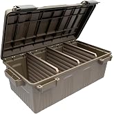 MTM ACDC30 Divided Ammo Crate Box, Made in USA, Lockable Ammo Storage Box | Water and Dust Resistant Dry Box Design, Keeping Ammo Safe and Secure, Equal to 4 30 Cal Ammo Cans, 3 Dividers, Dark Earth