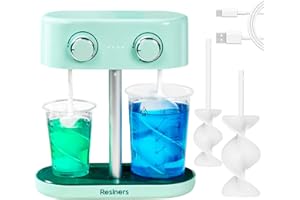 Resiners Dual-Head Resin Mixer with Spiral Silicone Paddles, Rechargeable Epoxy Mixer, Stepless Speed & Minimum Bubbles, Electric Stirrer for Resin,Silicone,Paint Mixing,Resin Tools,DIY Crafts