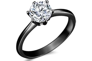 Jude Jewelers Size 3-13 1.0 Carat Classical Stainless Steel Solitaire Wedding Engagement Proposal Statement Ring
