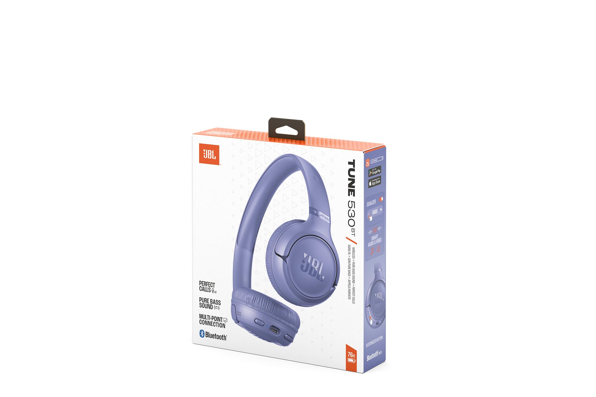 JBL Tune 530 BT Wireless On-Ear Kopfhörermit JBL Pure Bass Sound, Bis zu 76 Stunden Musikwiedergabe, Bluetooth 6.0, leichtem, faltbarem Design, Google Fast Pair, Microsoft Swift Pair, Violett 7