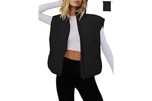 LAMISSCHE Womens Puffer Vest Winter Lightweight Quilted Jackets Sleeveless Zip Up Fall Outfits Puffy Running Coat