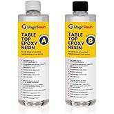 Magic Resin | Epoxy Resin for Table Tops & Coatings | 32 oz (946 mL) | Premium Quality | High Gloss Thick Clear Coat | Table 