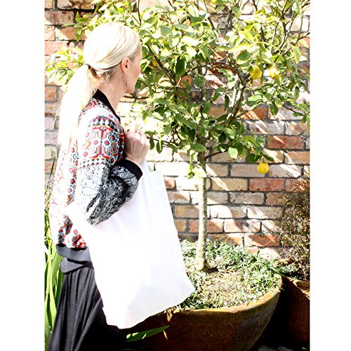 Augbunny 100% Cotton Canvas Shopping Tote Bag Grocery Bag 4-pack