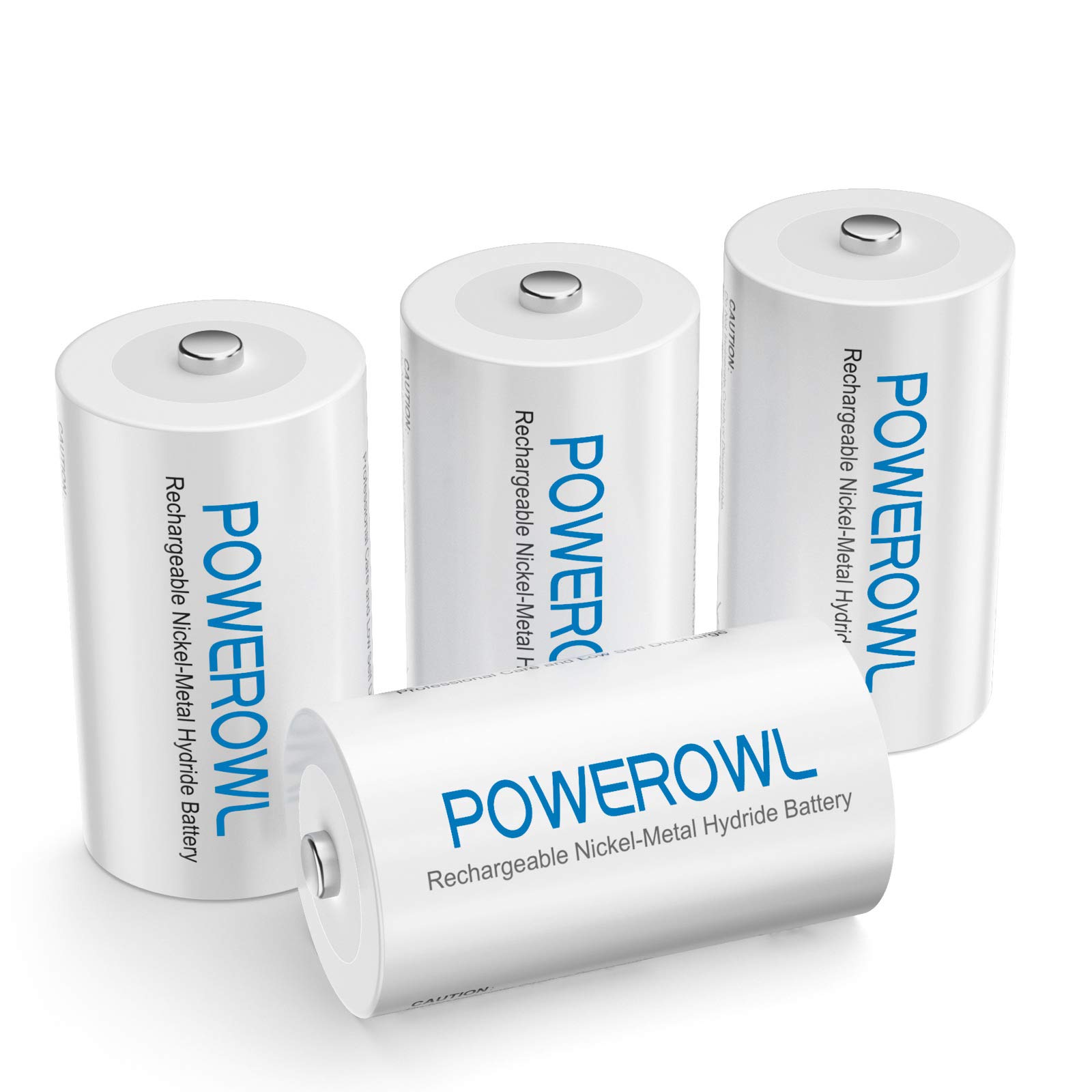 C Batteries Rechargeable, POWEROWL Ni-MH C Size Rechargeable Batteries 5000mAh 1.2V, Low Self Discharge, Pack of 4