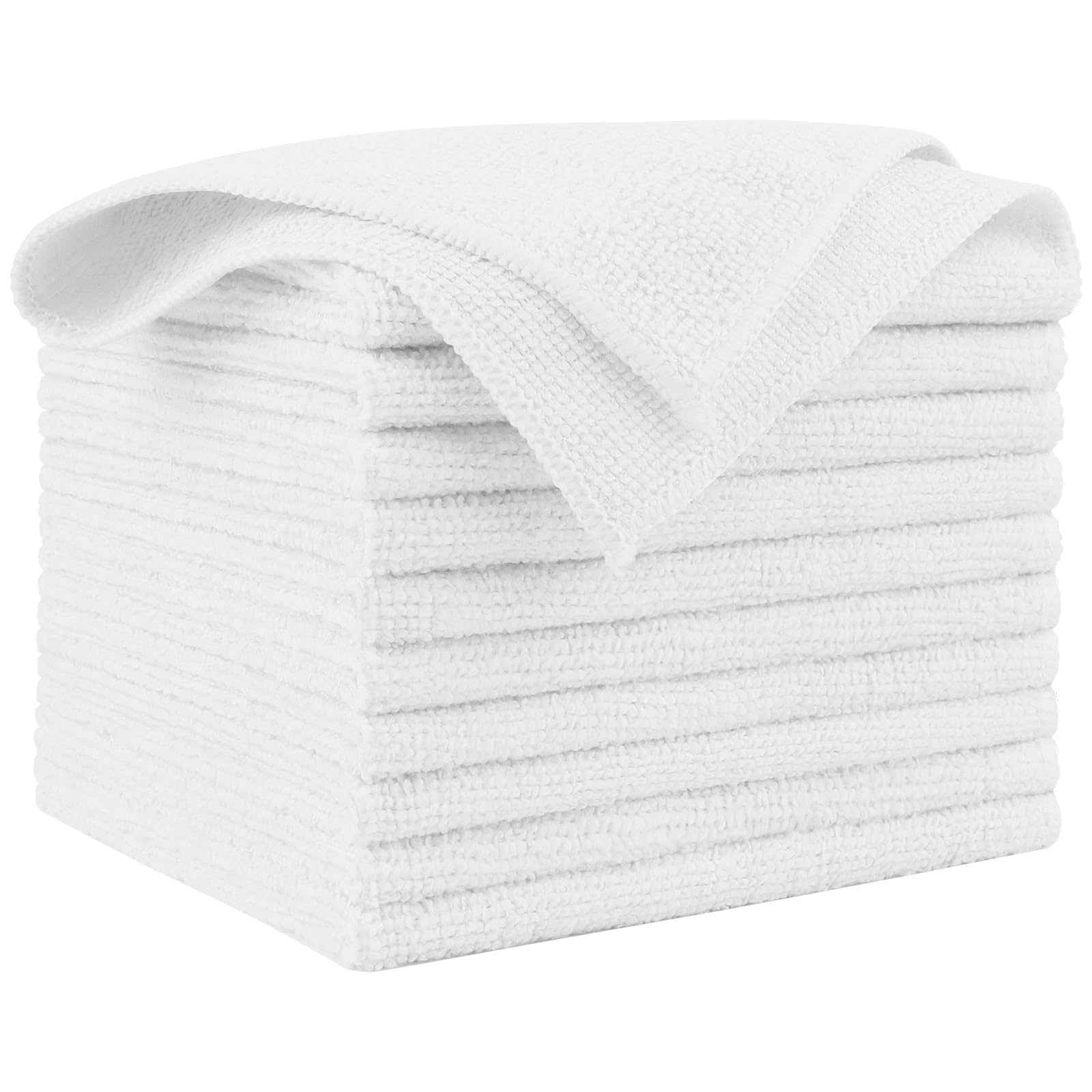Photo 1 of AIDEA Microfiber Cleaning Cloth White 10PK, Microfiber Towels for Cars, Premium Car Cloths, Dusting Cloth Lint Free Cleaning Rags for SUVs, House, Kitchen, Window, Workshops,12×12"