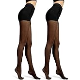 Ms.Myland 2 Pairs Women's Sheer Tights 50D Ultra Thin Soft Nylon Regular Panty Multicolour High Sheer Anti-slid Pantyhose