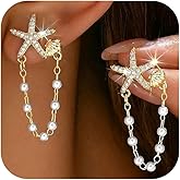 Starfish Earrings Gold Shell Dangle Earrings Women Beach Fashion Summer Beach Vacation Essentials Outfits for Women Beachy Ocean Jewelry Gifts