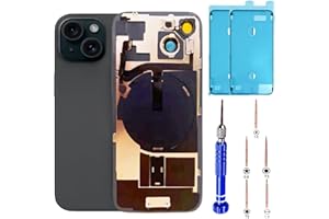 ZVB 15 Back Glass Replacement Kit with Plate & Flex Cable and All Parts, Black, 6.1 Inch for iPhone 15 Back Cover Glass, with Repair Tools (Black)