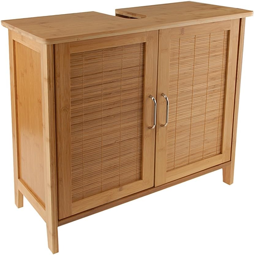 LIMAL 27 x 60 x 60 cm, adjustable einlegeboden| PART Backboard Bamboo Under Basin Storage Unit/Cut-Out For Siphon