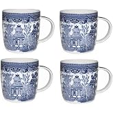 Churchill Blue Willow Mugs 11 oz, Set Of 4
