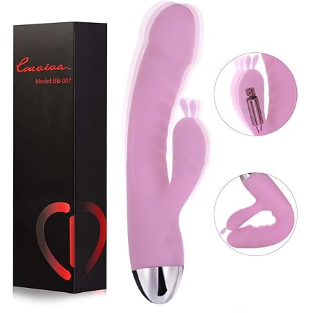 G-Punkt-Vibrator, Louviva Pink Rabbit Vibrator Clit und G-Punkt-Stimulator,Silikonkaninchen Vibrator Dildo Erotik Sexspielzeu