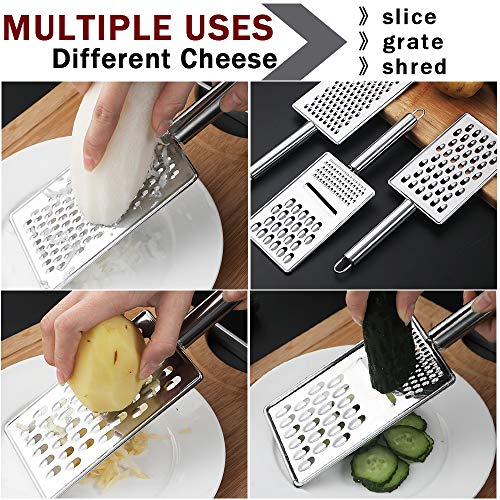 Cheese Grater Handheld Shredder, Grater Stainless Steel with Hanging