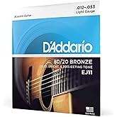 D'Addario EJ11 80/20 Bronze Acoustic Guitars Strings - Light 12-53