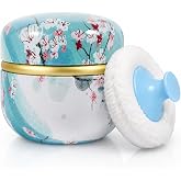 Body Powder Puff and Container, 3.35" Portable Dusting Powder Container with Soft Puff Loose Powder Case Box Jar with Lids for Baby Women Home and Travel Use