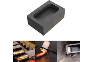 BASOTEEUO Graphite Ingot Mold Crucible Mould for Gold-Silver Copper Brass Aluminum Metal Melting Casting Refining Ingot Molds (2.17x1.46x0.79 in - 0.49 in3, 1 Piece)