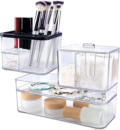 Mebbay Acrylic Plastic Makeup Organizer Clear Cosmetic Storage